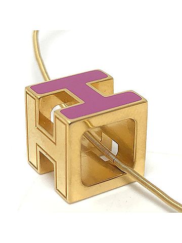Hermès HERMES H Cube Carage d'Ash Lacquer Necklace for Women, Purple (view 2)