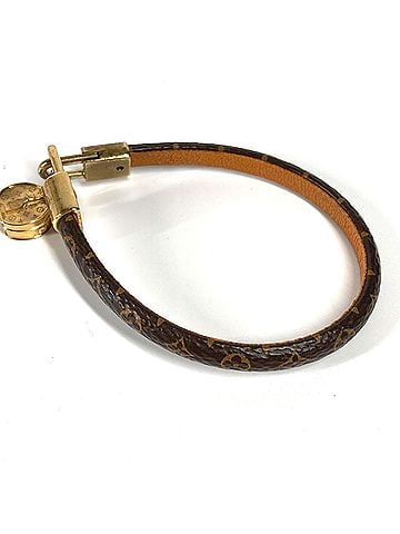 Louis Vuitton LOUIS VUITTON M6442F Monogram LV Tribute Bangle Bracelet in Canvas, Brown, Women's (view 2)