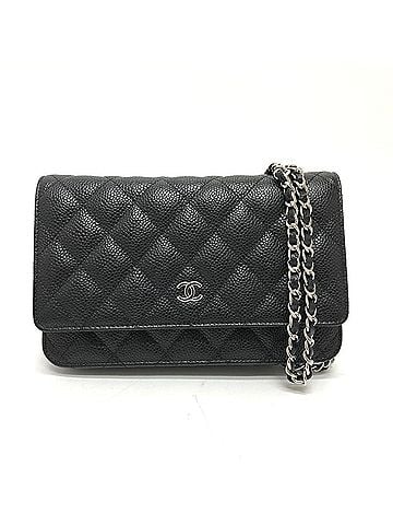 Chanel CHANEL AP0250 Matelasse Coco Mark Classic Chain Wallet Shoulder Bag Caviar Skin Women's Silver Hardware Black (view 1)