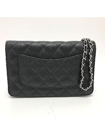 Chanel CHANEL AP0250 Matelasse Coco Mark Classic Chain Wallet Shoulder Bag Caviar Skin Women's Silver Hardware Black (view 2)