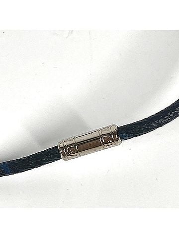 Louis Vuitton LOUIS VUITTON MP1714 Monogram Eclipse Necklace Double Bracelet Choker Canvas Women's Navy (view 2)