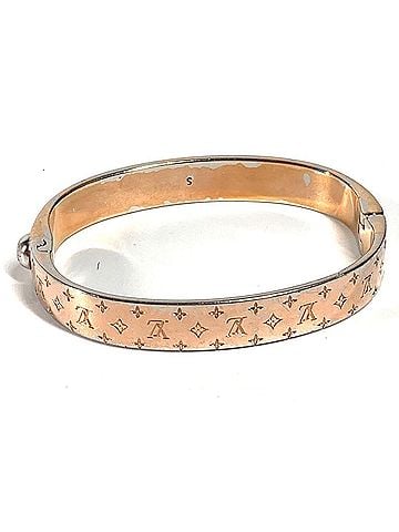 Louis Vuitton LOUIS VUITTON M00253 Monogram Cuff Nanogram Bangle Bracelet in Metal, Women's, Pink (view 1)