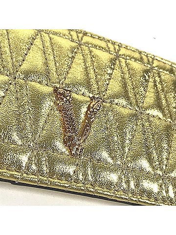 Versace VERSACE Versace Visetos V Fragment Case Wallet Coin Purse Wallet/Coin Leather Women's Gold G-240625-22 (view 2)