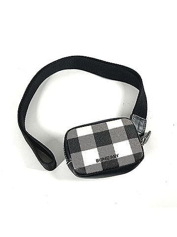 Burberry BURBERRY Coin Purse Wallet Checked Pouch with Strap Wallet/Coin Case Leather Women's Black (view 1)