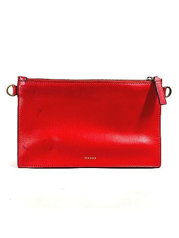 Versace VERSACE Versace Virtus Pouch Clutch Bag Leather Men's Red (view 2)