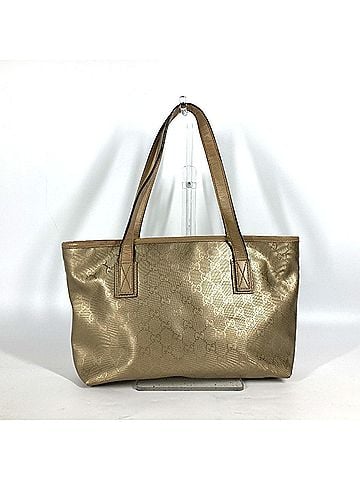 Gucci GUCCI 211138 GG IMPRIME Tote Bag Shoulder Leather Men's Gold G-240710-18 (view 1)