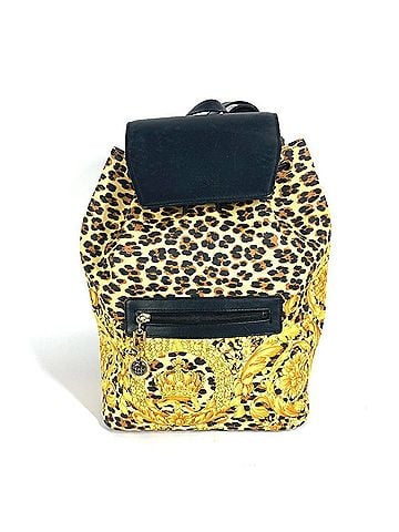 Versace VERSACE Leopard print backpack, leather, women's, yellow (view 1)