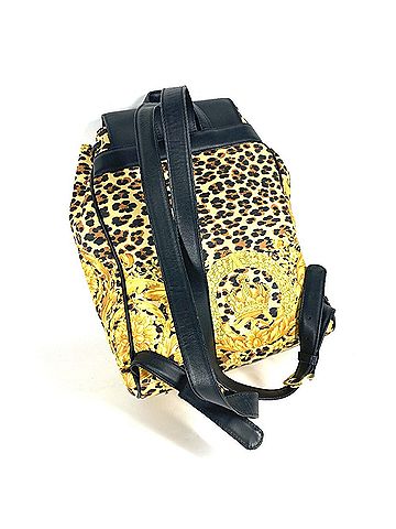 Versace VERSACE Leopard print backpack, leather, women's, yellow (view 2)