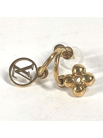 Louis Vuitton LOUIS VUITTON M64859 Monogram Flower Earrings Blooming Metal Women's Gold (view 1)