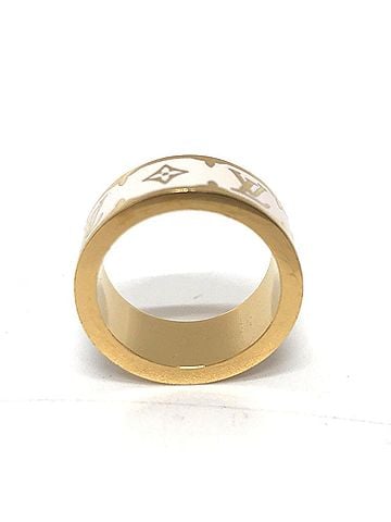 Louis Vuitton LOUIS VUITTON M1565S Ring Nano Gram Enamel Metal Women's White (view 2)