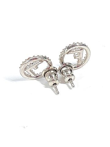 Fendi FENDI Rhinestone F's Earrings Metal Women's Silver x Blue Similar E-240710-23 (view 2)