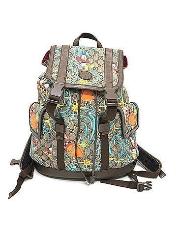 Gucci GUCCI 645051 GG Supreme Donald Duck DISNEY Backpack Canvas Men's Beige x Brown Blue E-240814-8 (view 1)
