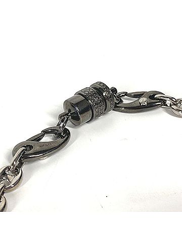 Christian Dior Christian Dior Dior N2062HOMMT Chain Necklace Cylinder Cannage Metal Men's Silver G-240825-51 (view 2)
