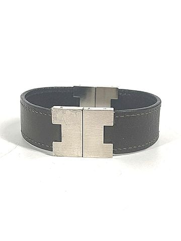 Hermès HERMES Hermes Lurie H Bracelet Leather Women's Black (view 1)