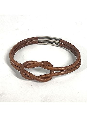 Hermès HERMES Hermes Herculide Double Bracelet Leather Men's Women's Brown (view 1)