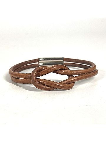 Hermès HERMES Hermes Herculide Double Bracelet Leather Men's Women's Brown (view 2)