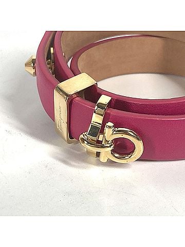 Salvatore Ferragamo Salvatore Ferragamo Double Gancini Bracelet Leather Women's Pink M-240910-5 (view 1)