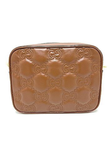 Gucci GUCCI 702234 GG Matelasse Double G Small Crossbody Shoulder Bag Leather Women's Brown E-240918-4 (view 1)