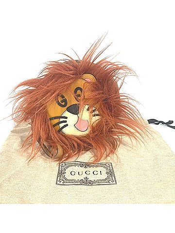 Gucci GUCCI 704806 GG Lion Round Strap Pouch Clutch Bag Fur Leather Women's Brown L-240905-10 (view 1)