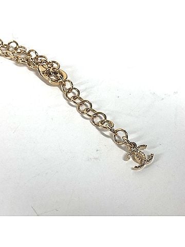 Chanel CHANEL B24C CC Coco Mark Star Chain Choker Rhinestone Necklace Metal Women's Gold G-240925-27 (view 2)