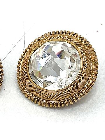 Chanel CHANEL Clear Stone Earrings Metal Women's Gold (view 1)