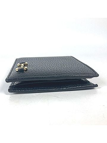 Gucci GUCCI 700464 Wallet Horsebit Compact Bi-fold Leather Men's Black E-240925-12 (view 2)
