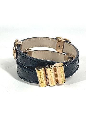 Bvlgari BVLGARI Bulgari Double Coiled Layer Bracelet Leather Women's Black OT-240917-44 (view 2)
