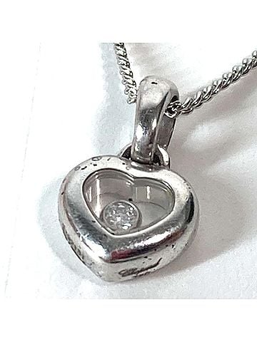 Chopard Chopard Heart Happy Diamond Necklace Chain Pendant Top K18WG Women's Silver (view 1)