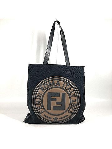 Fendi FENDI 7V35 Shoulder Bag FF Tote Canvas Leather Men's Women's Black (view 1)
