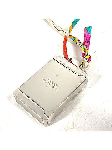 Hermès HERMES Boite a Reve Moon Motif Pill Case Necklace Metal Silk Women's Silver G-241110-48 (view 2)