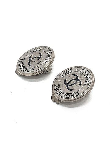 Chanel CHANEL 00C Coco Mark 2000 CROISIERE Earrings, Accessories, Metal, Women's, Silver, T-241101-35 (view 1)