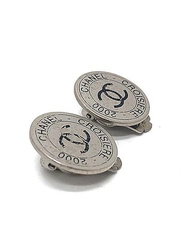 Chanel CHANEL 00C Coco Mark 2000 CROISIERE Earrings, Accessories, Metal, Women's, Silver, T-241101-35 (view 2)