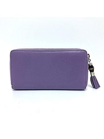 Gucci GUCCI 307984 Bamboo Tassel Round Long Wallet Leather Women's Purple T-241101-9 (view 1)