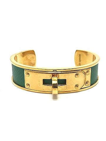 Hermès HERMES Kelly Bangle Bracelet Metal Epson Ladies Gold T-241101-38 (view 1)