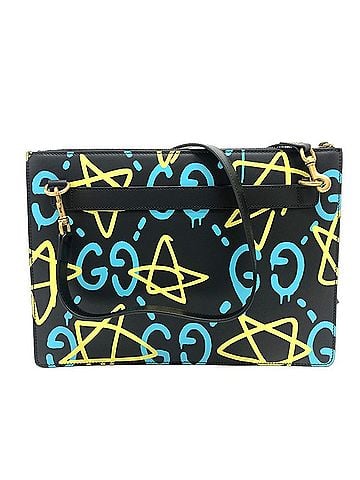 Gucci GUCCI 429004 Ghost Clutch Bag Shoulder Leather Women's Black (view 1)