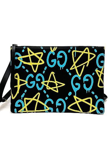 Gucci GUCCI 429004 Ghost Clutch Bag Shoulder Leather Women's Black (view 2)