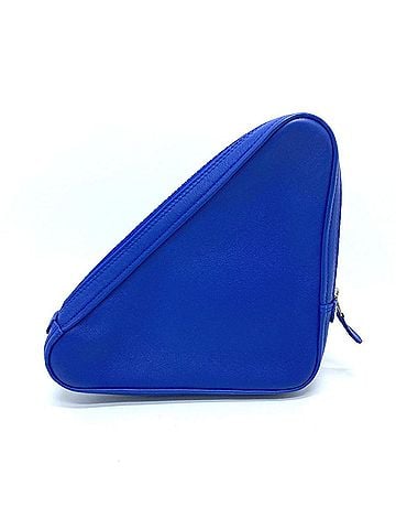 Balenciaga BALENCIAGA 476976 Triangle Clutch Bag Pouch Leather Women's Blue T-241101-1 (view 1)
