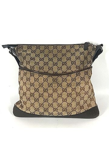 Gucci GUCCI 145857 GG Bag Shoulder Canvas Leather Men's Women's Beige G-241110-25 (view 1)