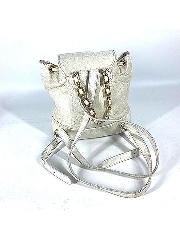Versace VERSACE Sunburst Backpack Chain Rucksack Embossed Leather Women's Ivory (view 2)