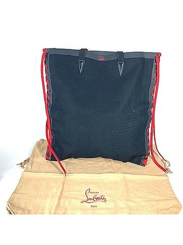 Christian Louboutin Christian Louboutin 3195149 Tote Bag CABALACE Shoelace Bicolor Shoulder Canvas Women's Black G-241210-39 (view 2)
