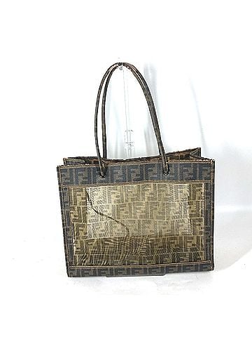 Fendi FENDI Mesh Bag Beach Zucca Tote Shoulder Coated Leather Women's Brown (view 2)