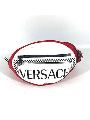 Versace VERSACE Versace Cross Shoulder Bag, Waist Pouch, Belt Logo, Tricolor Color, Body Nylon, Men's, Women's, Red (view 1)