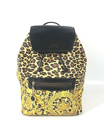 Versace VERSACE Vintage Leopard Backpack Bag Rucksack Leather Men's Women's Yellow (view 1)