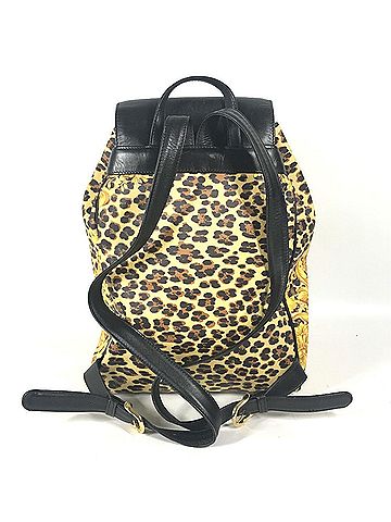 Versace VERSACE Vintage Leopard Backpack Bag Rucksack Leather Men's Women's Yellow (view 2)