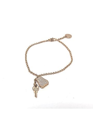 Hermès HERMES Hermes K18PG Kelly Crochet Diamond Chain Bracelet Women's Gold (view 1)