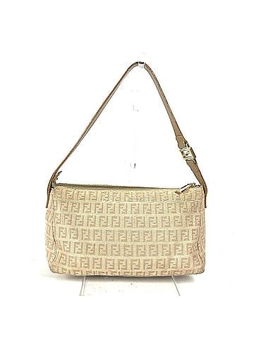 Fendi FENDI Zucchino Zucca Logo Shoulder Bag Leather Canvas Women's Beige (view 1)