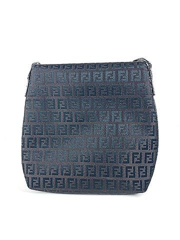 Fendi FENDI Zucca Zucchino Bag Flap Pochette Crossbody Shoulder Canvas Leather Women's Black (view 2)