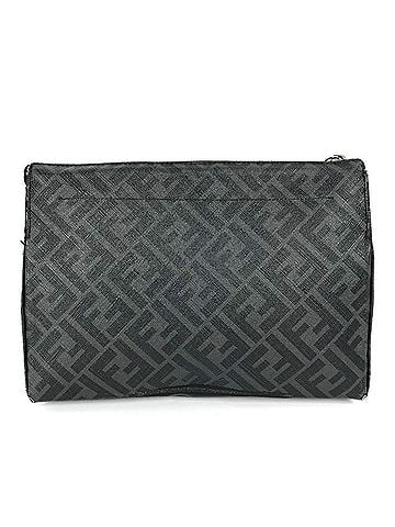Fendi FENDI 7VA564 Logo Zucca Pouch Bag Clutch Leather Men's Black (view 2)