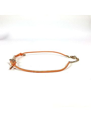 Christian Dior Christian Dior Dior Logo Plate Choker Accessory Chain Necklace Metal Rubber Women's Orange (view 2)