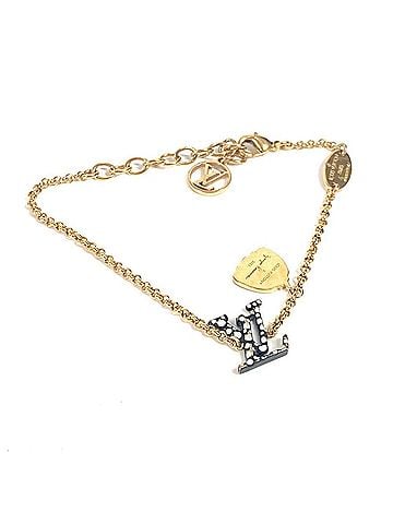 Louis Vuitton LOUIS VUITTON M0969A LV×YK Yayoi Kusama collaboration polka dot pumpkin bracelet LV iconic accessory chain metal ladies black (view 1)